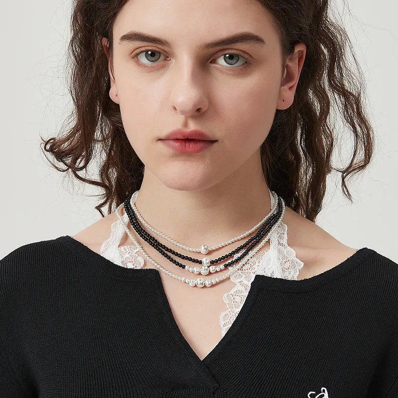 AWE 925 Sterling Silver Shell Pearl Luxury Niche Accessories Necklace With Sweater Chain Women's-2