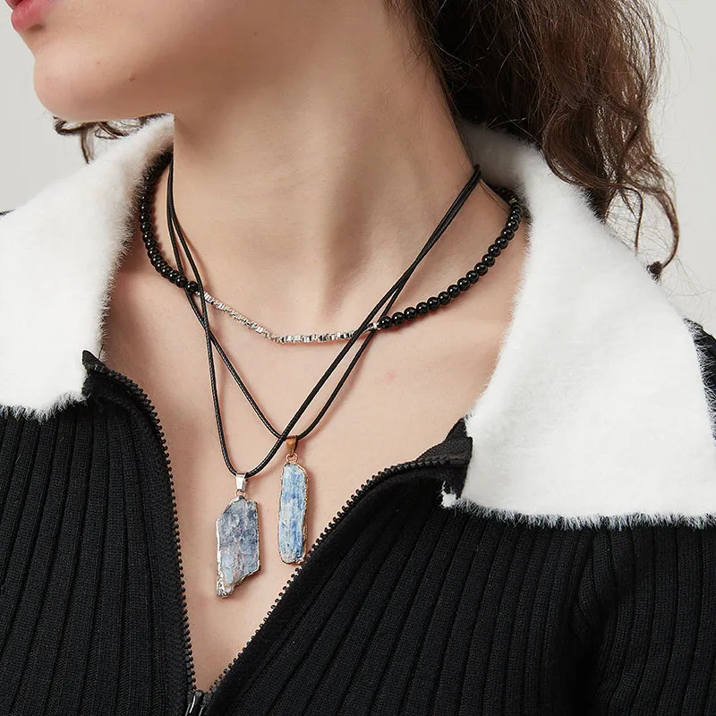 AWE Titanium Leather Niche Design Accessories Women's Fall And Winter Layering Sweater Chain Unisex-2