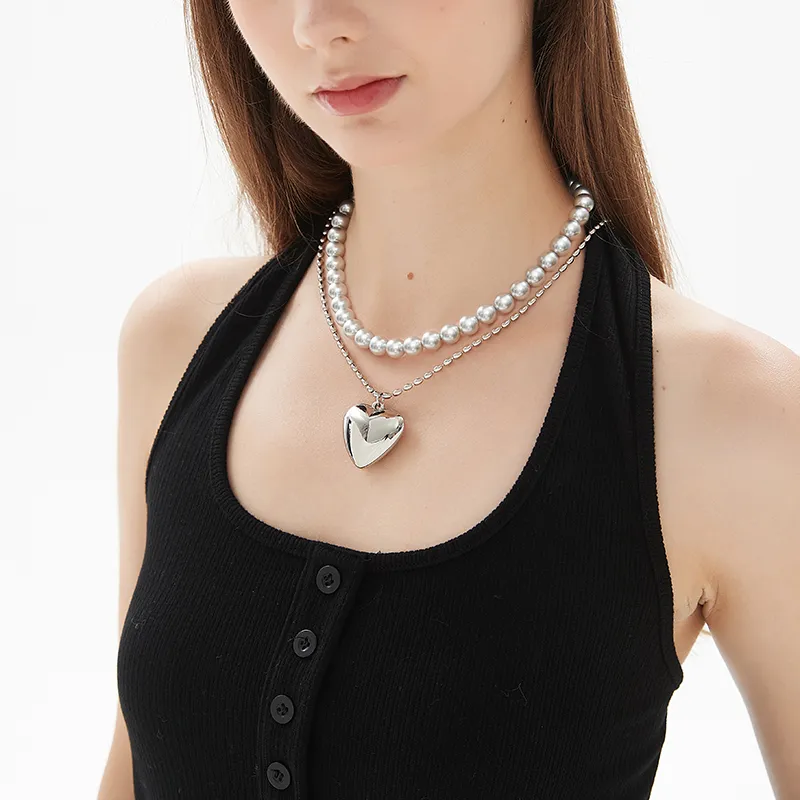 AWE Titanium Steel Shell Pearl Fever Same Style Luxury Niche Collarbone Chain Women's-4