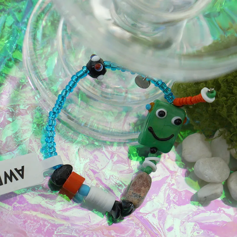AWE Seed Beads Pearl Dopamine Dressing Stylish Cartoon Beaded Bracelet With Gift Unisex-14