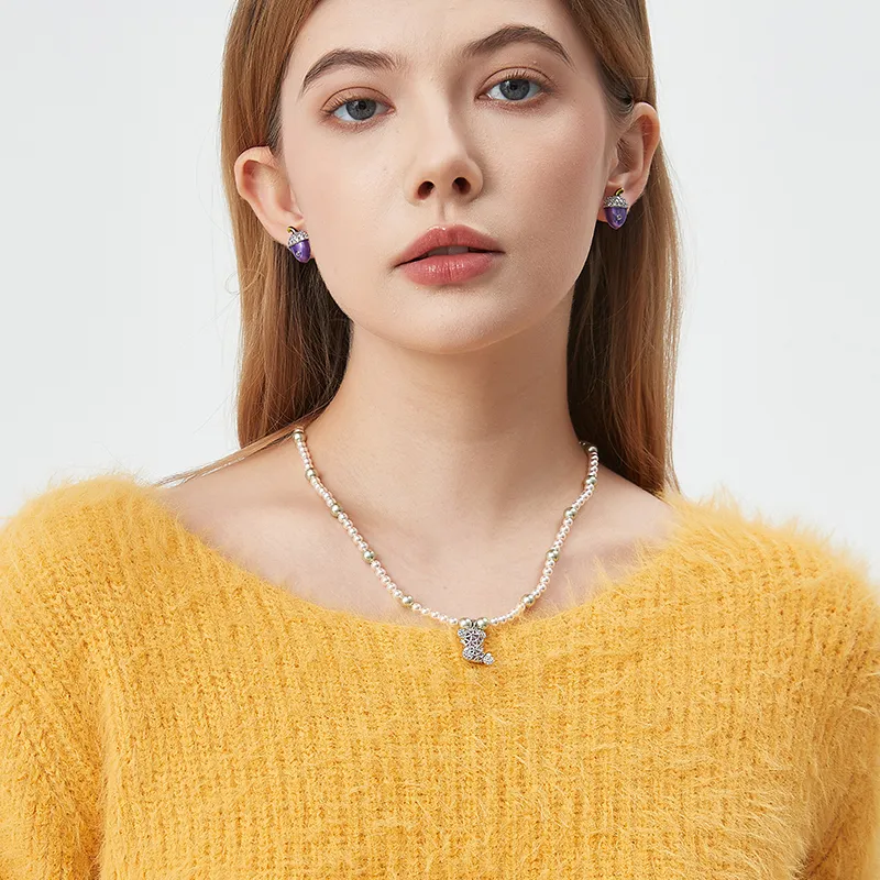 AWE Shell Pearl Necklace Premium Luxury Niche Accessories Collarbone Chain Women's-1
