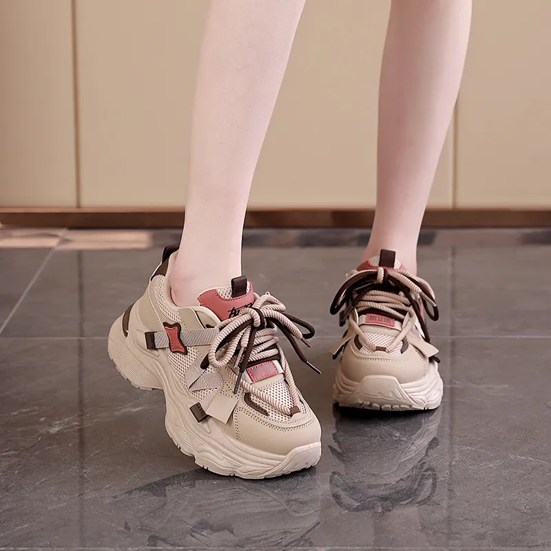 JOHLIN DREAM Height Increasing Breathable Low Top Chunky Sneakers Women's-2