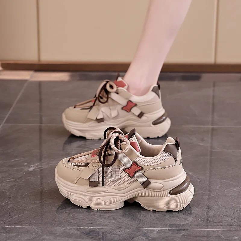 JOHLIN DREAM Height Increasing Breathable Low Top Chunky Sneakers Women's-3
