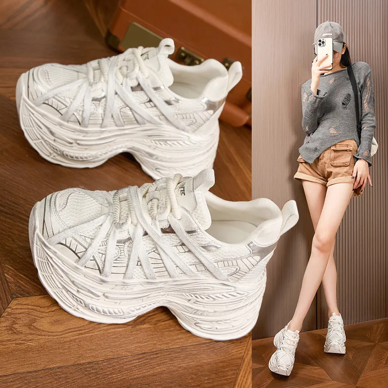 Milan Love Song Anti-Slip And Wear-Resistant Breathable Low-Top Chunky Sneakers Women's-6