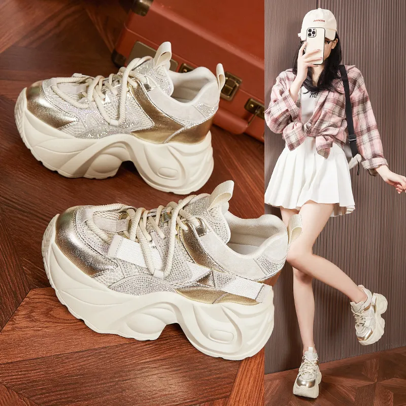 Milan Love Song Cushioned Slip Resistant Low Top Chunky Sneakers Women's-5