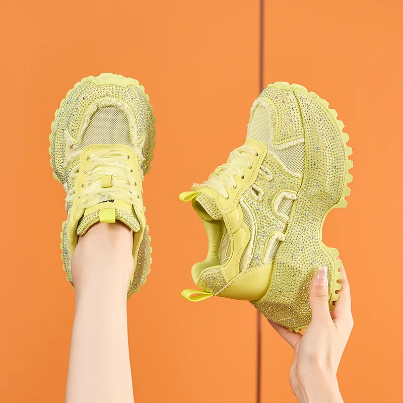Milan Love Song Cushioning, Slip Resistant, And Abrasion Resistant Low Top Chunky Sneakers Women's-5