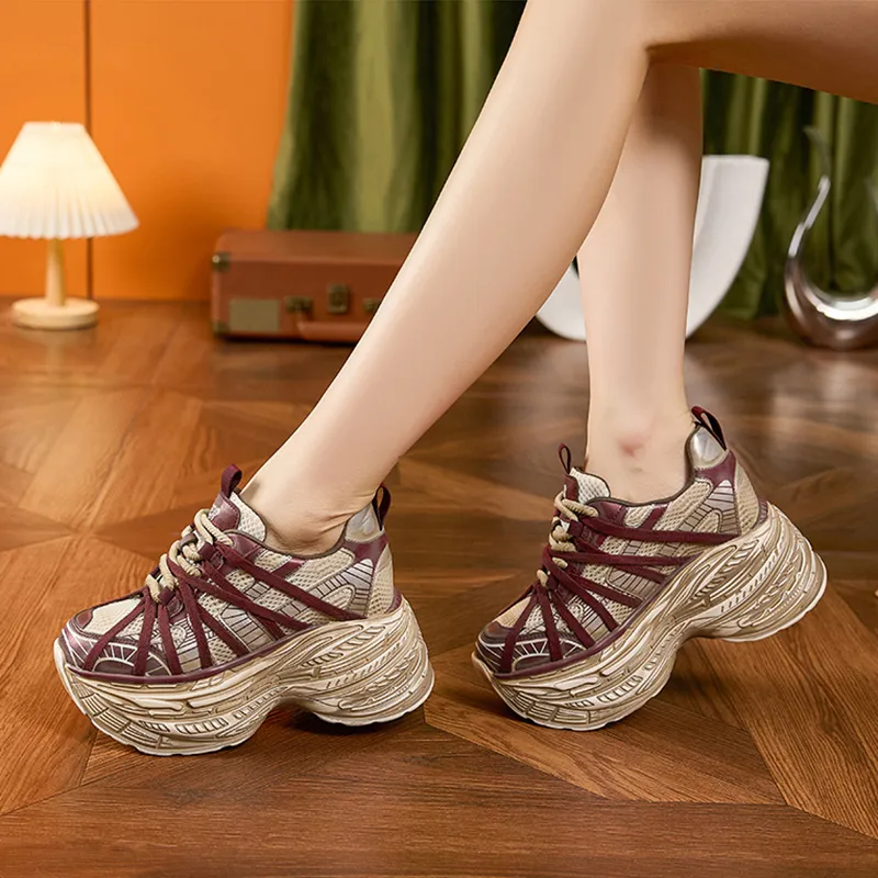 Milan Love Song Anti-Slip And Wear-Resistant Breathable Low-Top Chunky Sneakers Women's-1