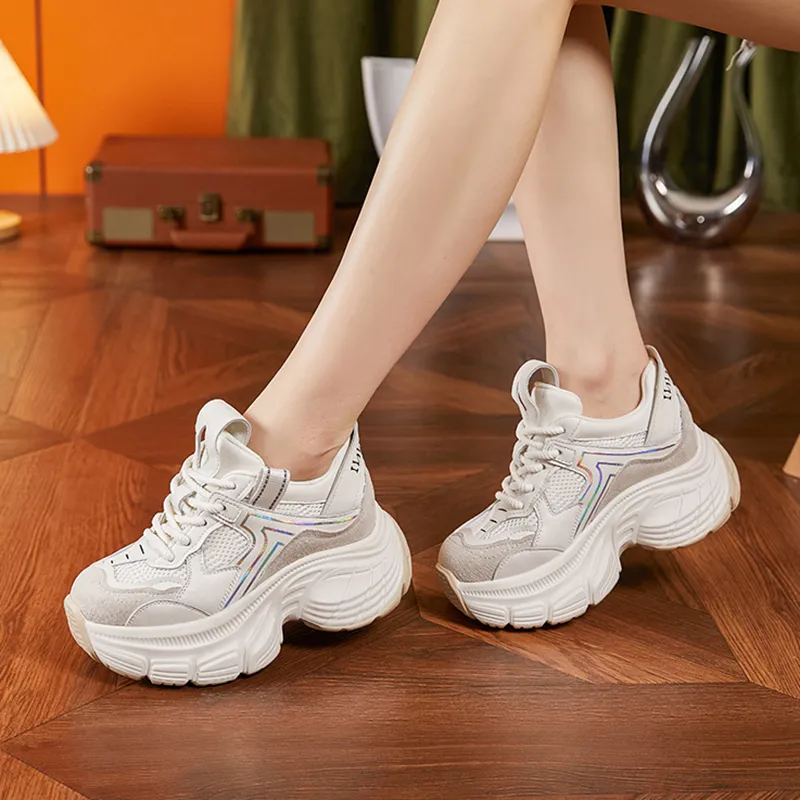 Milan Love Song Anti-Slip Wear-Resistant Breathable Moisture-Wicking Lightweight Low-Top Chunky Sneakers Women's-4