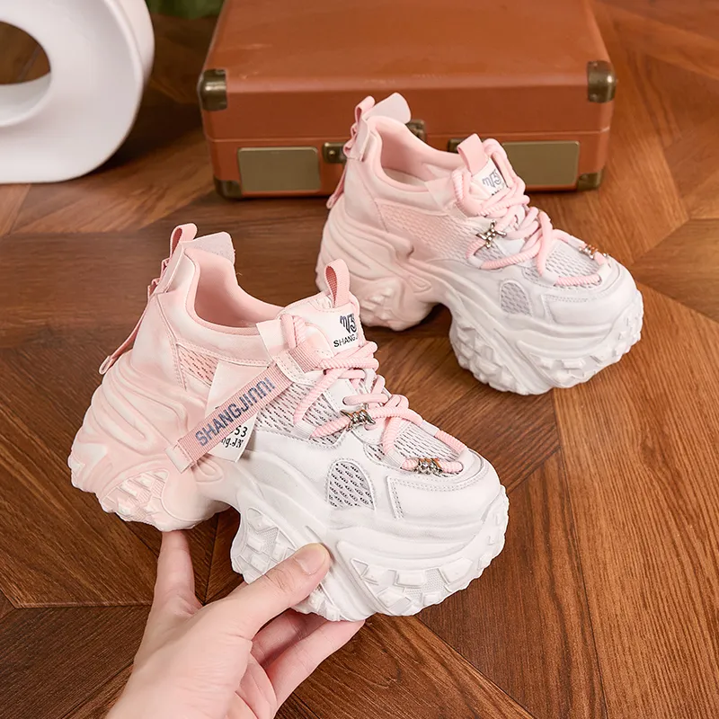 Milan Love Song Shock Absorbers Slip Resistant, Abrasion Resistant, Breathable Low Top Chunky Sneakers Women's-8