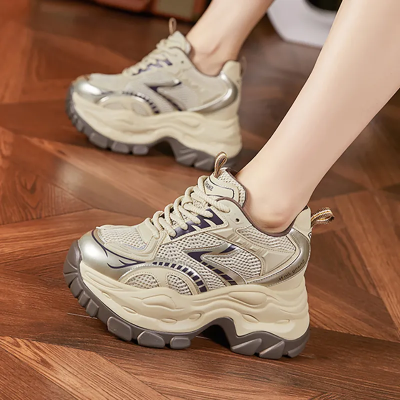 Milan Love Song Cushioning Anti-Slip And Wear-Resistant Low-Top Chunky Sneakers Women's-4
