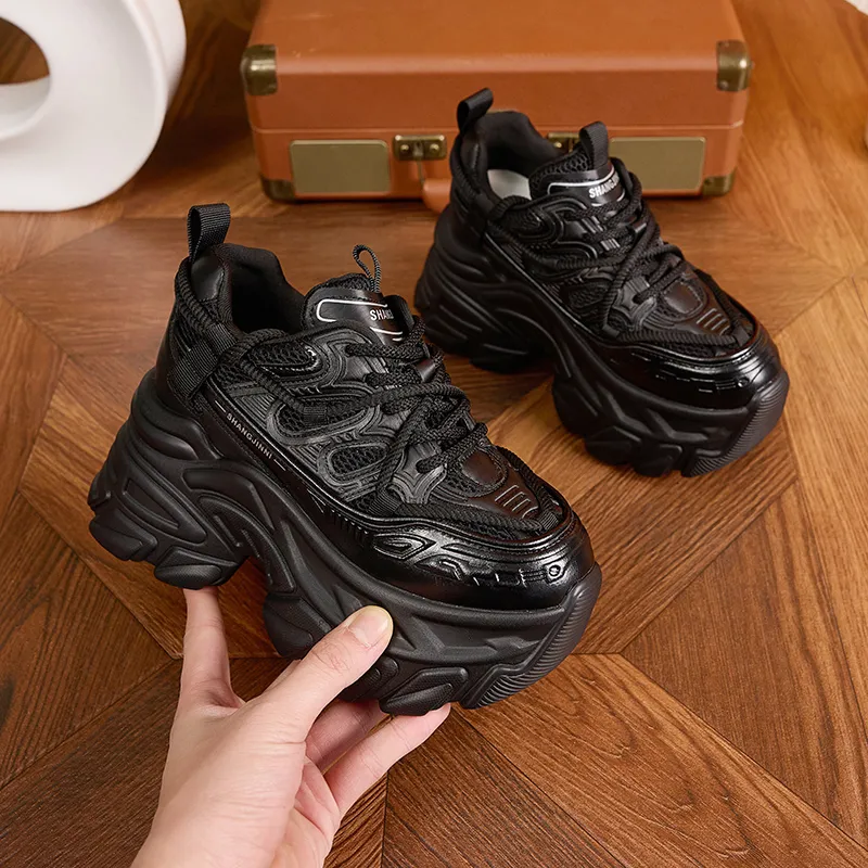 Milan Love Song Cushioned Wear Resistant Balanced Impact Resistant Height Increasing Low Top Chunky Sneakers Women's-7