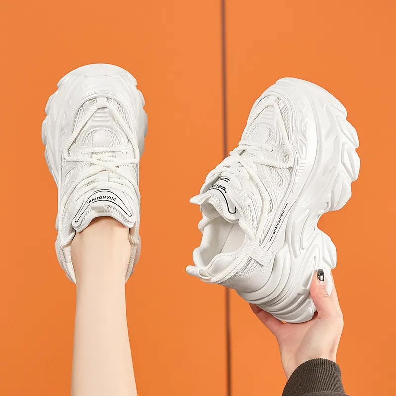 Milan Love Song Cushioned Wear Resistant Balanced Impact Resistant Height Increasing Low Top Chunky Sneakers Women's-2