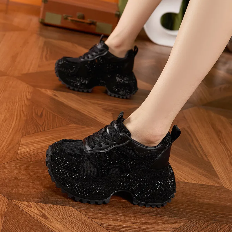 Milan Love Song Cushioning, Slip Resistant, And Abrasion Resistant Low Top Chunky Sneakers Women's-12