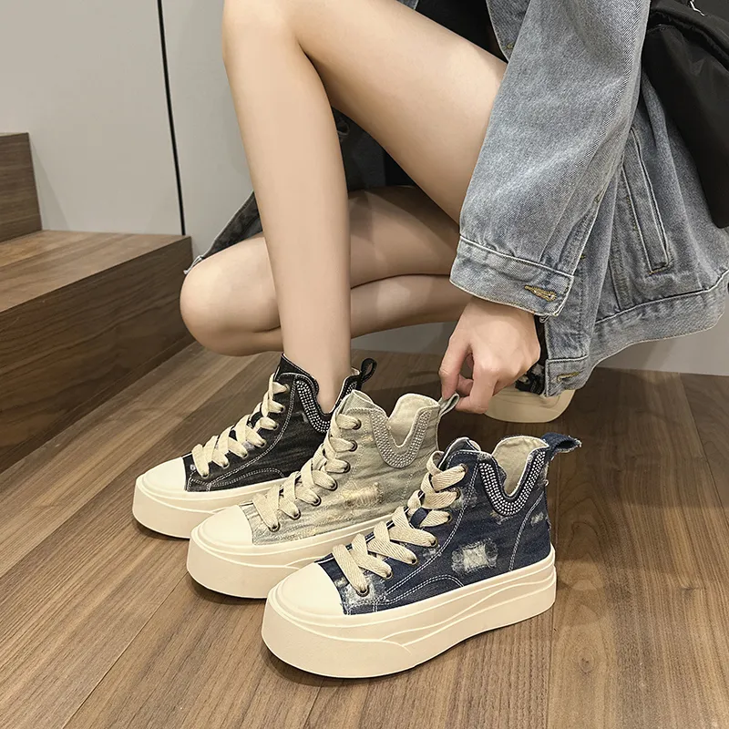 Milan Love Song Anti-Slip Wear-Resistant High-Top Skateboard Shoes Women's-4
