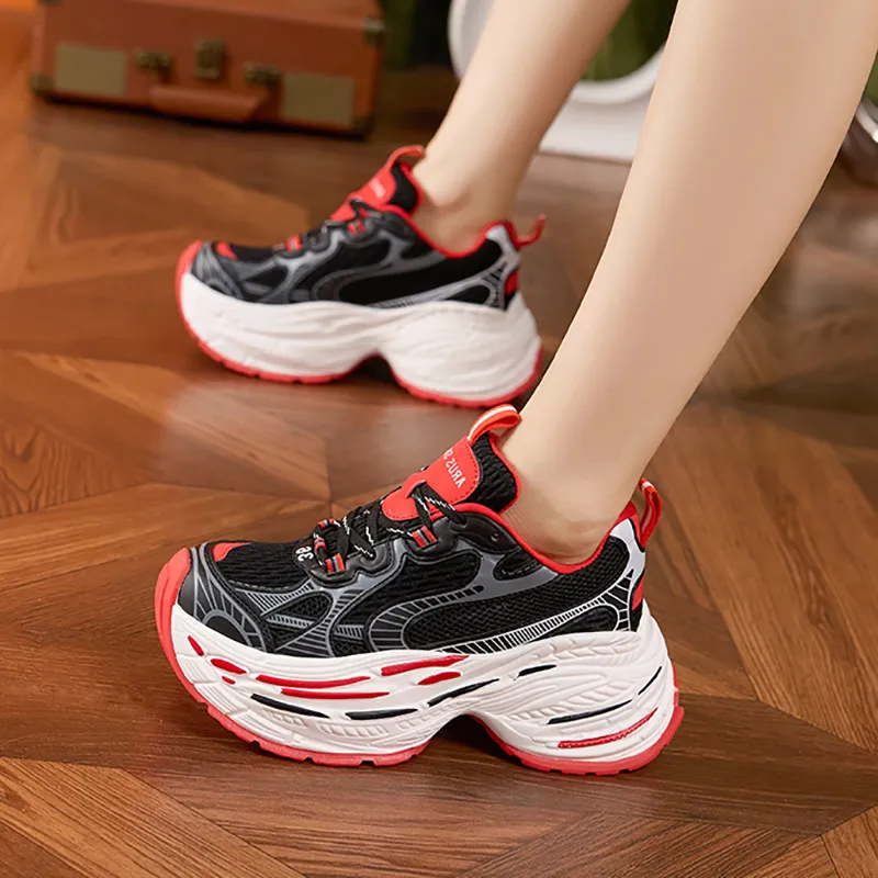 Milan Love Song Durable Breathable Moisture-Wicking Lightweight Low-Top Chunky Sneakers Women's-6