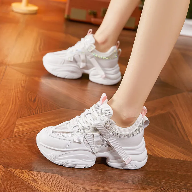 Milan Love Song Wear-resistant And Lightweight Low-Top Chunky Sneakers Women's-9