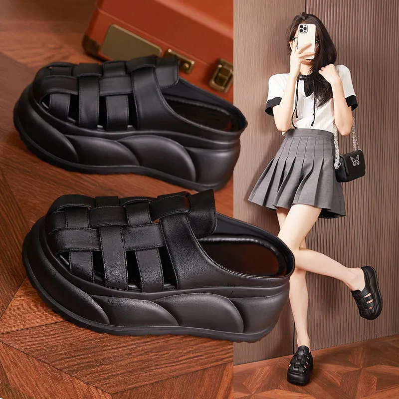 Milan Love Song Quick Drying Slip Resistant Abrasion Resistant Wrap toe Slippers Women's Black-1