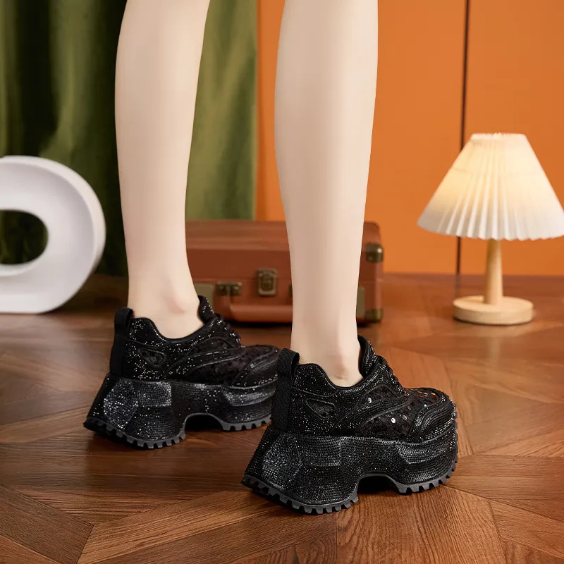 Milan Love Song Cushioning, Wear Resistant Low Top Chunky Sneakers Women's-9