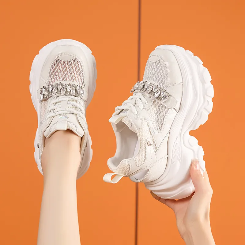 Milan Love Song Cushioning, Slip Resistant, Abrasion Resistant, Lightweight, Breathable Low Top Chunky Sneakers Women's-11