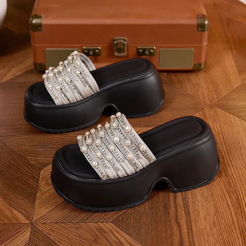 Milan Love Song Rubber Foam Outsole Rhinestone Slip Resistant Abrasion Resistant Cushioning Slide Slippers Women's-12