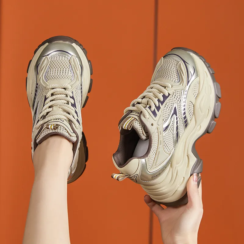Milan Love Song Cushioning Anti-Slip And Wear-Resistant Low-Top Chunky Sneakers Women's-2