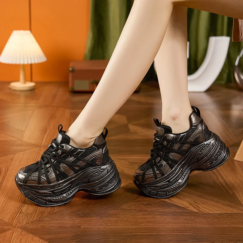 Milan Love Song Anti-Slip And Wear-Resistant Breathable Low-Top Chunky Sneakers Women's-12