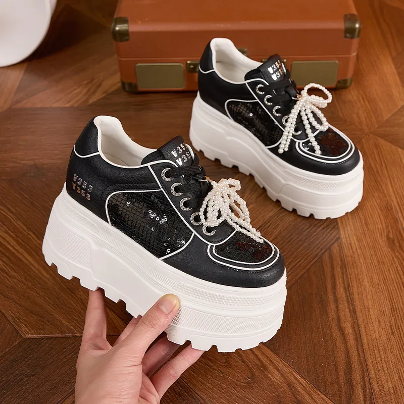 Milan Love Song Wear Resistant Lightweight Height Increasing Low Top Casual Shoes Women's-1