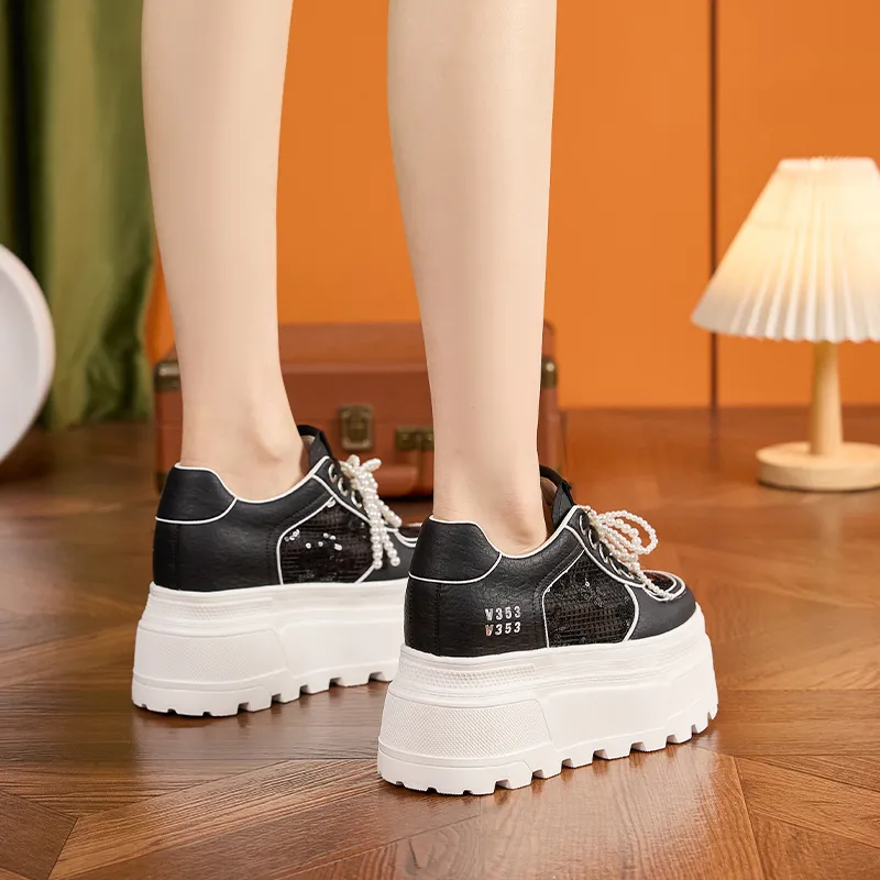 Milan Love Song Wear Resistant Lightweight Height Increasing Low Top Casual Shoes Women's-2