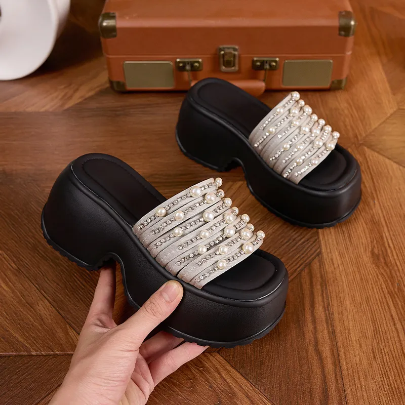 Milan Love Song Rubber Foam Outsole Rhinestone Slip Resistant Abrasion Resistant Cushioning Slide Slippers Women's-13