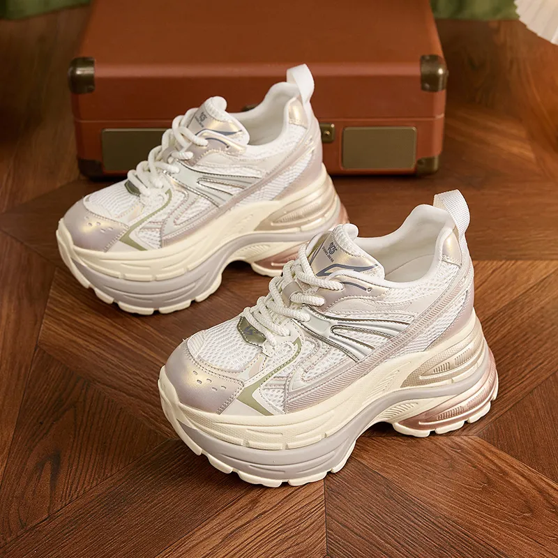 Milan Love Song Wear Resistant Height Increasing Low Top Chunky Sneakers Women's-7