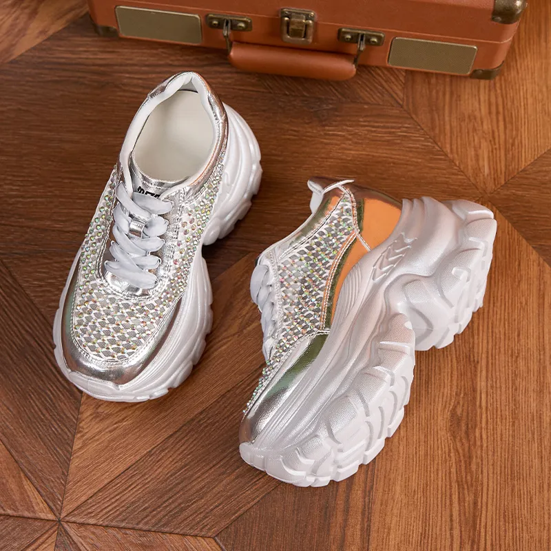 Milan Love Song Shock Absorbers With Abrasion Resistant And Slip Resistant Properties Low Top Chunky Sneakers Women's-10