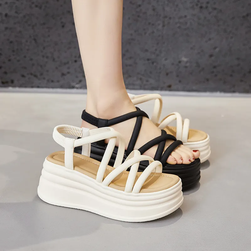 Milan Love Song Roman Sandals 7.5cm Women's Black-4