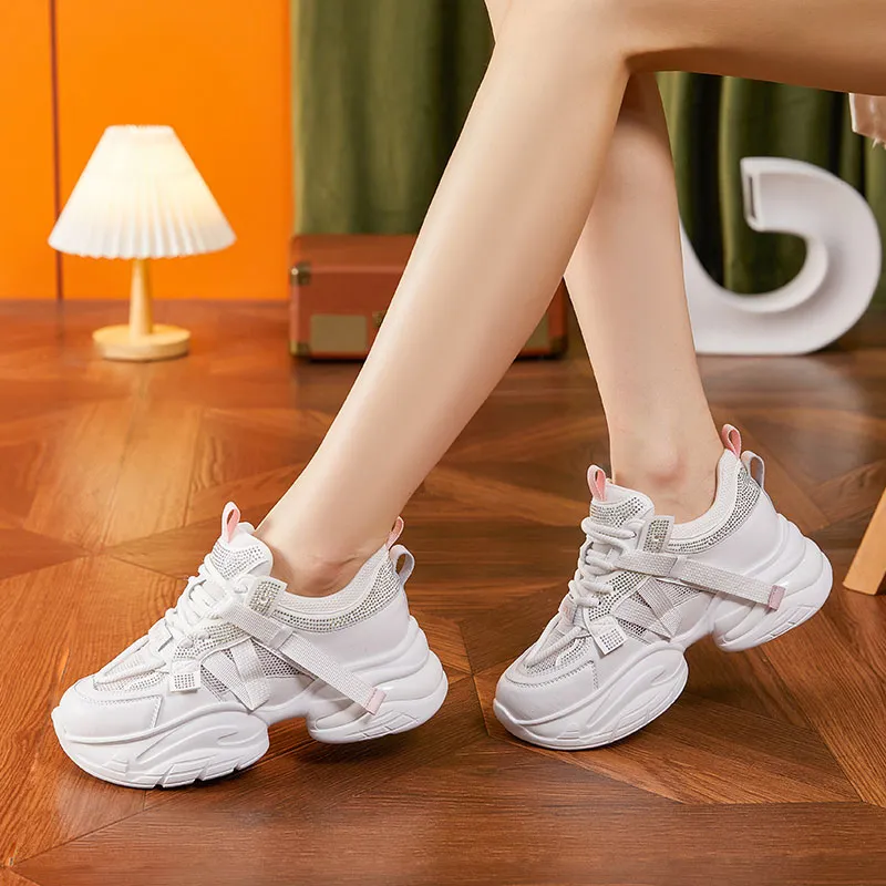 Milan Love Song Wear-resistant And Lightweight Low-Top Chunky Sneakers Women's-10