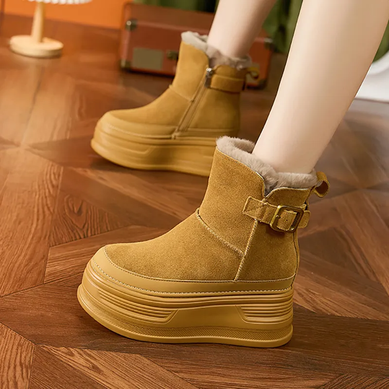 Milan Love Song Warm Height Increasing Short Snow Boots Women's-7