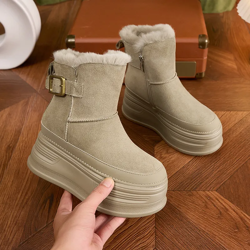 Milan Love Song Warm Height Increasing Short Snow Boots Women's-3