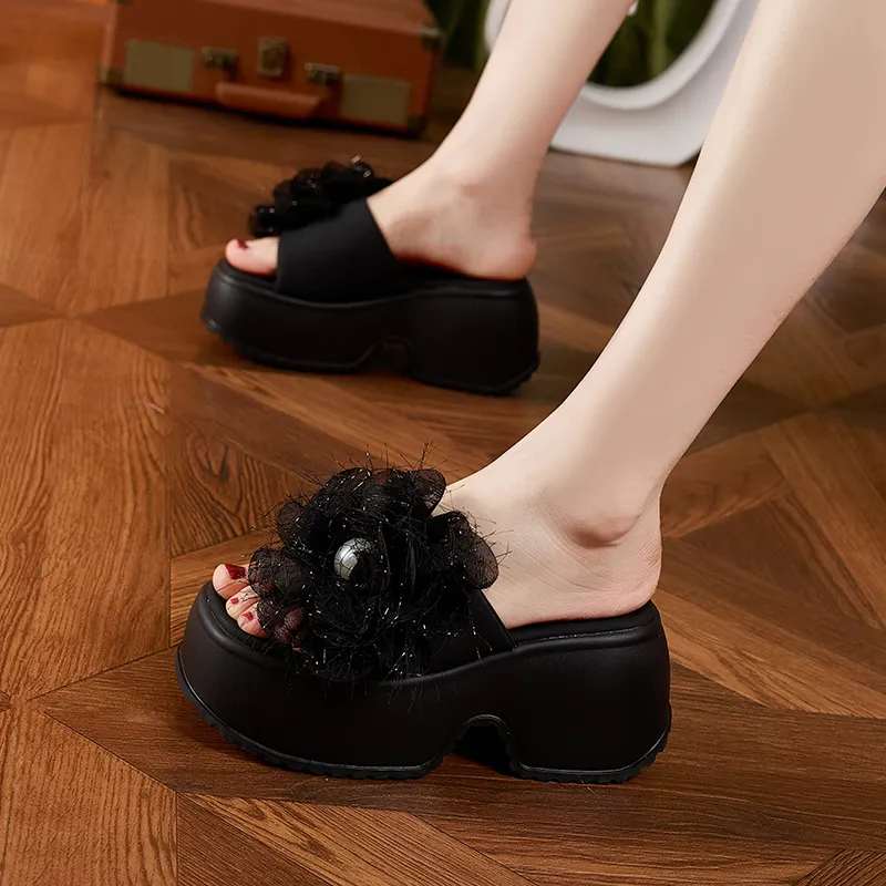 Milan Love Song Rubber Foam Outsole Quiet Slip Resistant Abrasion Resistant Cushioning Slide Slippers Women's-10