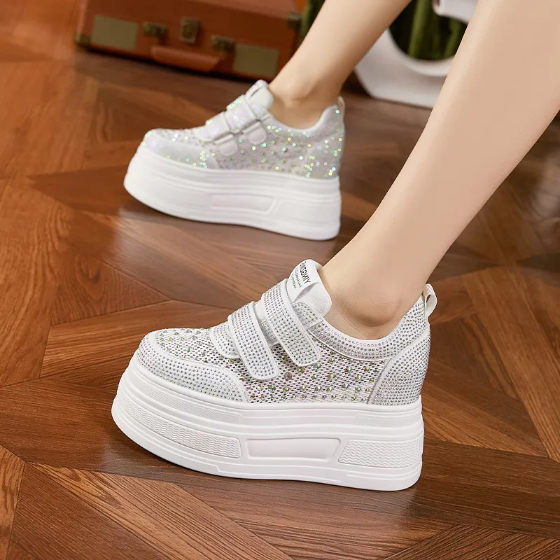 Milan Love Song Wear Resistant Lightweight Height Increasing Low Top Casual Shoes Women's-2