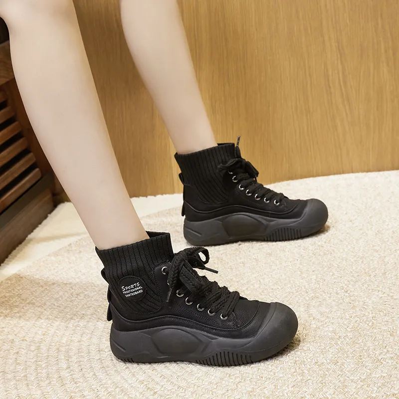 Milan Love Song Wear-Resistant Lightweight Height Increasing High-Top Casual Shoes Women's-6