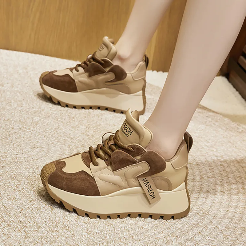 Milan Love Song Cushioning Height Increasing Wear-Resistant Low-Top Casual Shoes 6cm Women's-10