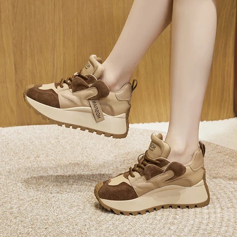 Milan Love Song Cushioning Height Increasing Wear-Resistant Low-Top Casual Shoes 6cm Women's-11