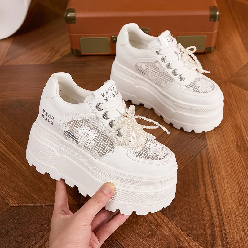 Milan Love Song Wear Resistant Lightweight Height Increasing Low Top Casual Shoes Women's-8