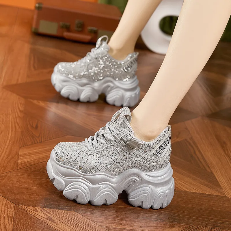 Milan Love Song Wear Resistant Lightweight Height Increasing Low Top Chunky Sneakers Women's-6