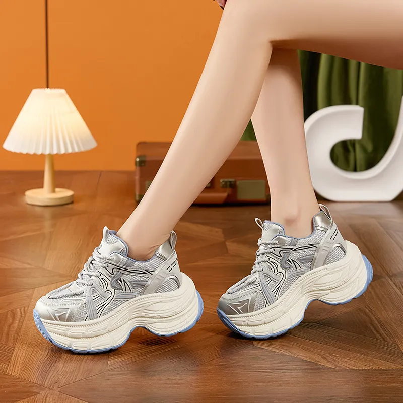 Milan Love Song Cushioned Wear Resistant Breathable Low Top Chunky Sneakers Women's-7