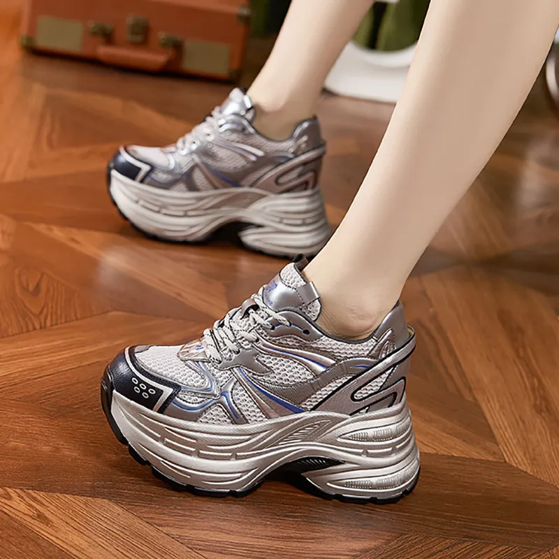 Milan Love Song Anti Slip And Wear Resistant Lightweight Low Top Chunky Sneakers Women's-7
