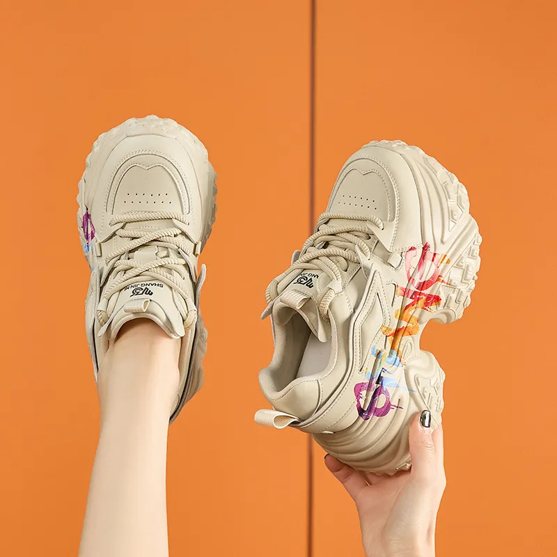 Milan Love Song Balance Lightweight Height Increasing Low Top Chunky Sneakers Women's-11