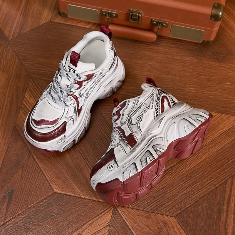Milan Love Song Cushioned Wear Resistant Height Increasing Low Top Chunky Sneakers Women's-2