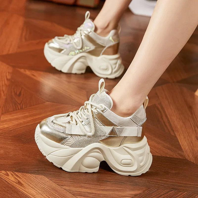 Milan Love Song Cushioned Slip Resistant Low Top Chunky Sneakers Women's-2