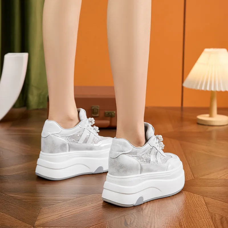 Milan Love Song Anti Slip And Wear Resistant Height Increasing Low Top Casual Shoes Women's-3