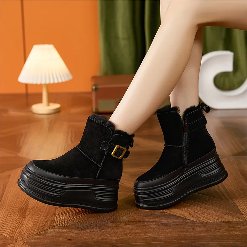 Milan Love Song Warm Height Increasing Short Snow Boots Women's-12