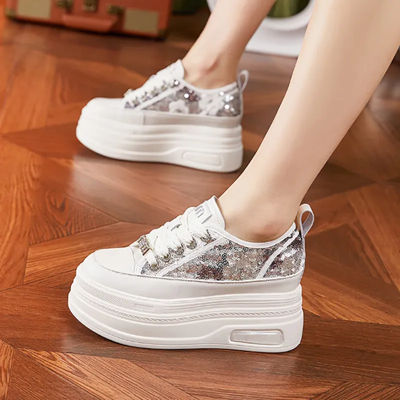 Milan Love Song Height Increasing Lightweight Water-Resistant Slip-Resistant Low-Top Skateboard Shoes Women's-4